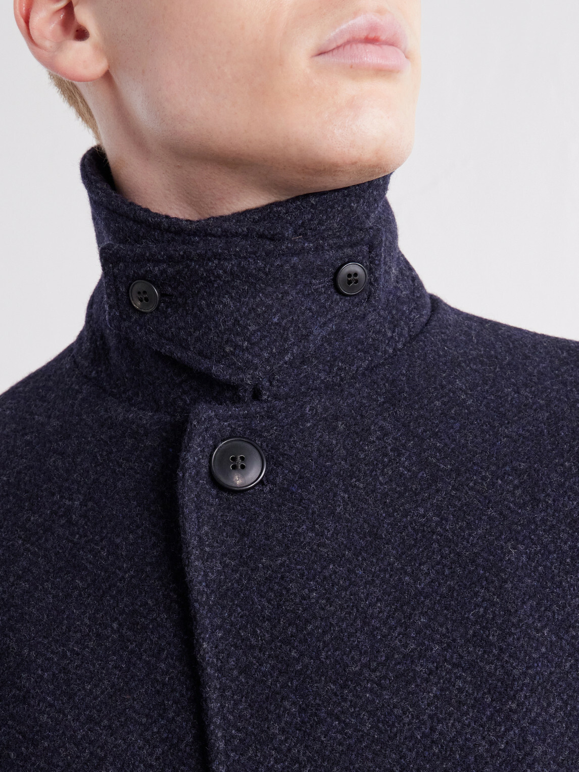 Sunspel - Wool-Tweed Coat - Blue