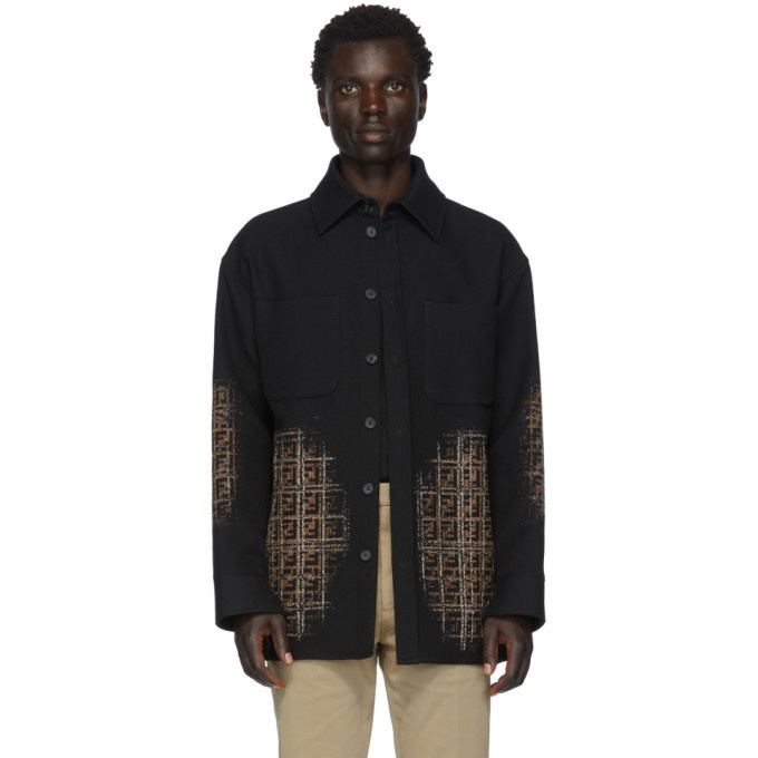 Fendi Black Wool FF Degrade Blur Jacket Fendi