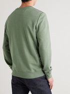 A.P.C. - VPC Logo-Flocked Cotton-Jersey Sweatshirt - Green