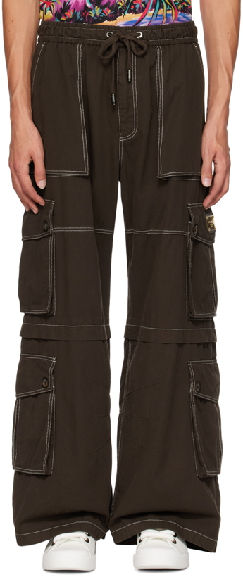 Photo: Dolce & Gabbana Brown Bellows Pocket Cargo Pants