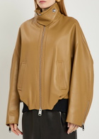 Khaite Hamett Leather Jacket Caramel