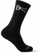 DISTRICT VISION - Yoshi Logo-Jacquard Cotton-Blend Socks - Black