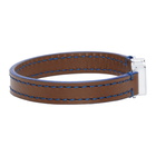 Marni Brown and Navy Leather Topstitching Bracelet