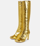 Dries Van Noten Metallic leather knee-high boots