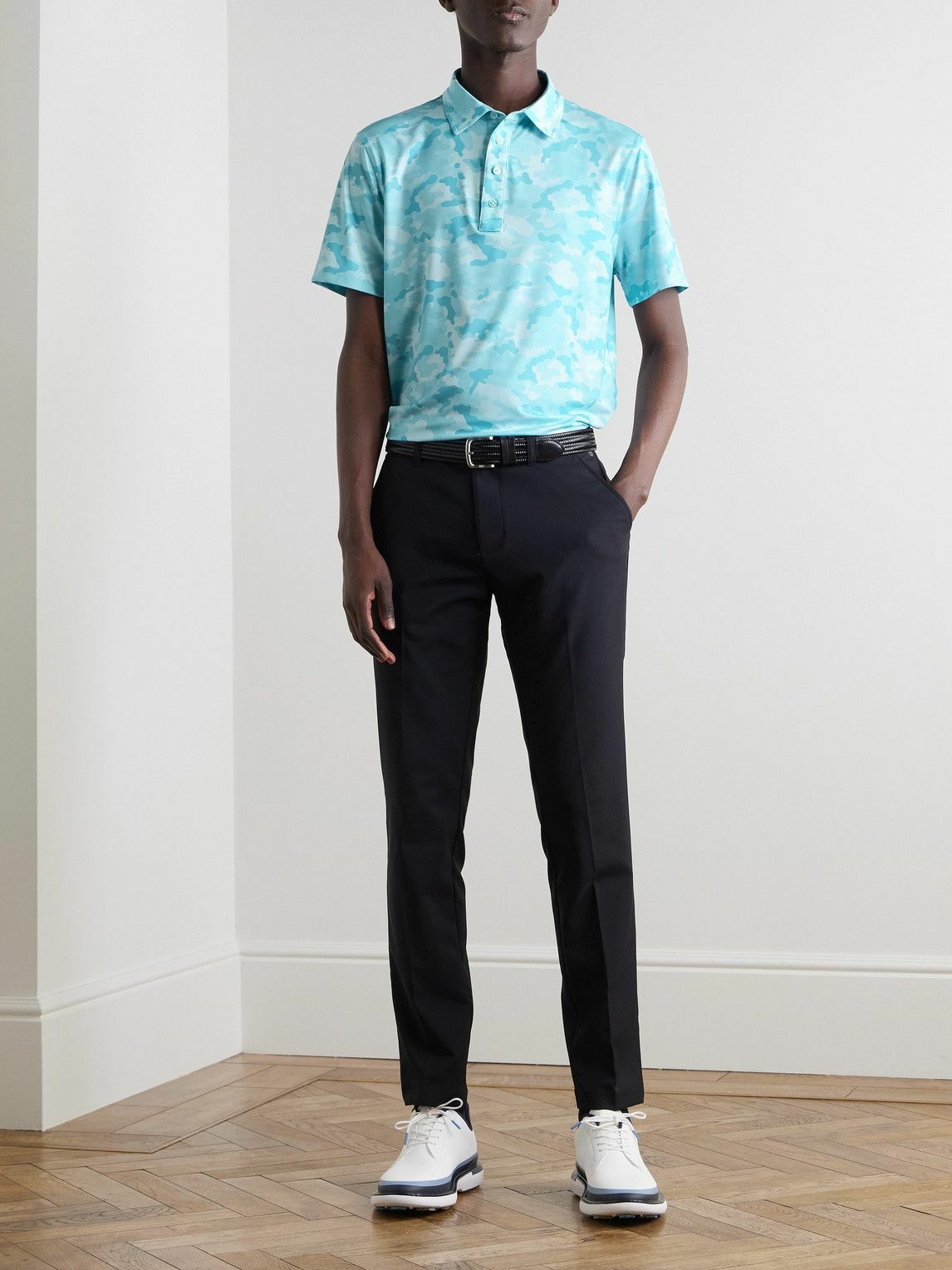 G/FORE - Camouflage-Print Tech-Jersey Polo Shirt - Blue G/FORE