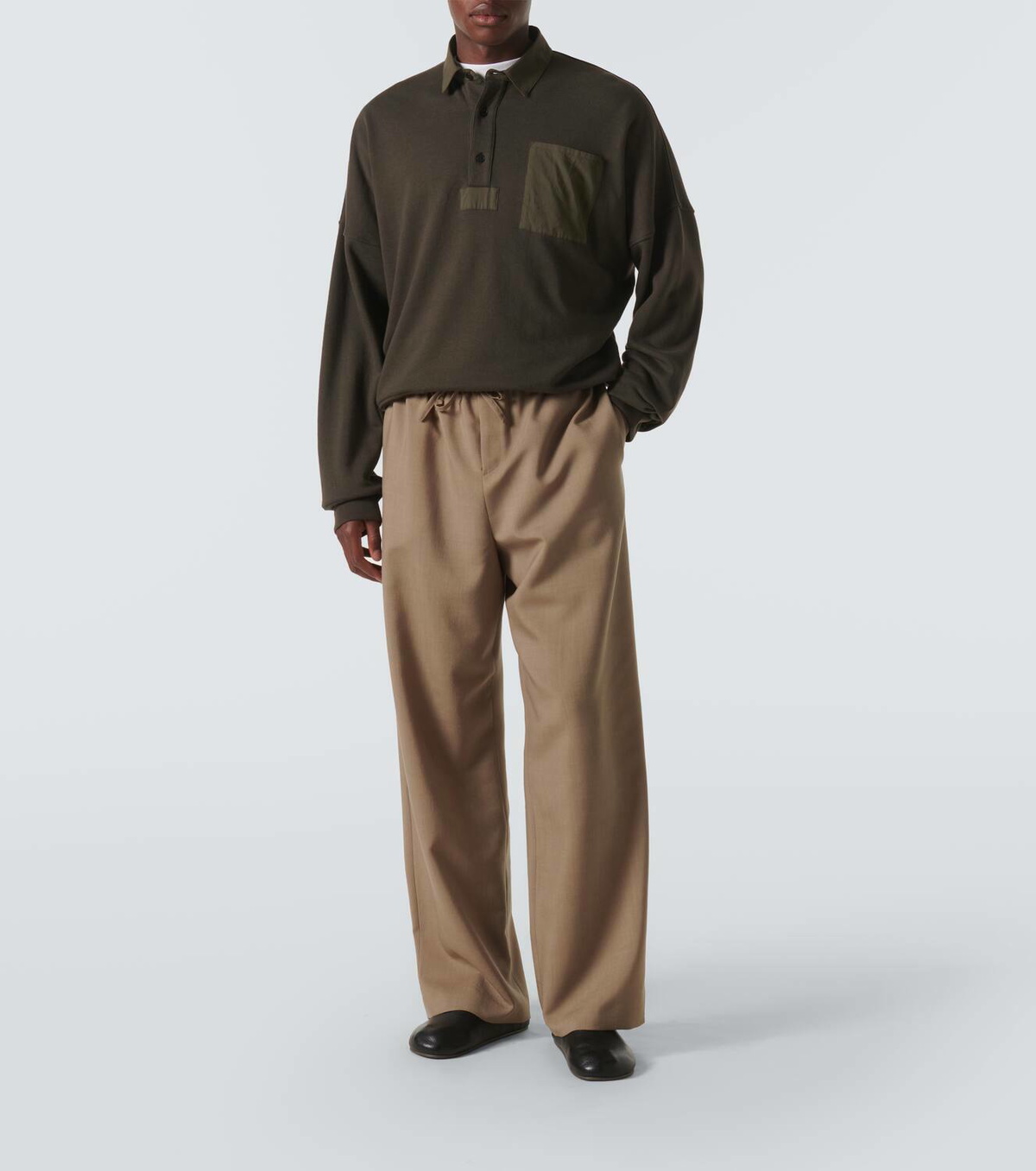 The Row Donatello mid-rise wool wide-leg pants The Row