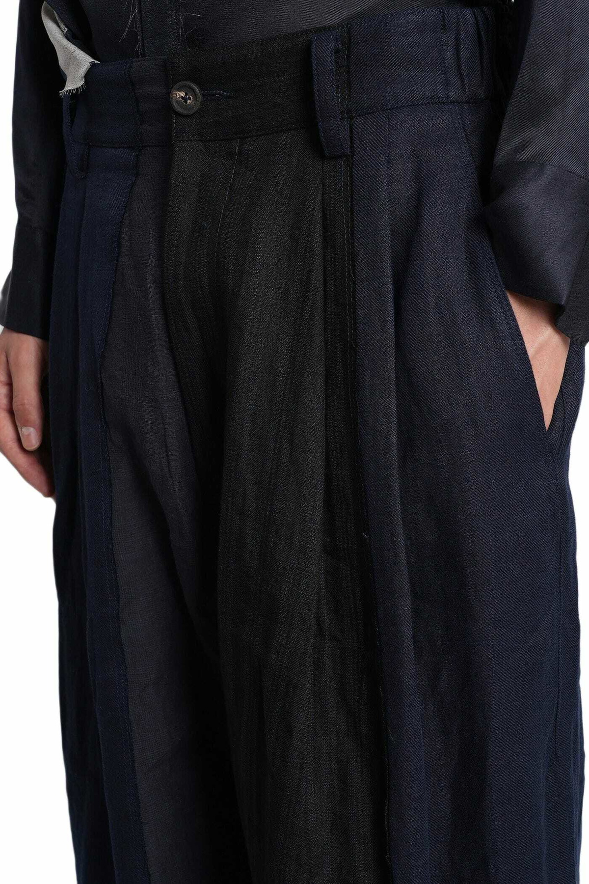 Ziggy Chen Pants In Blue Linen