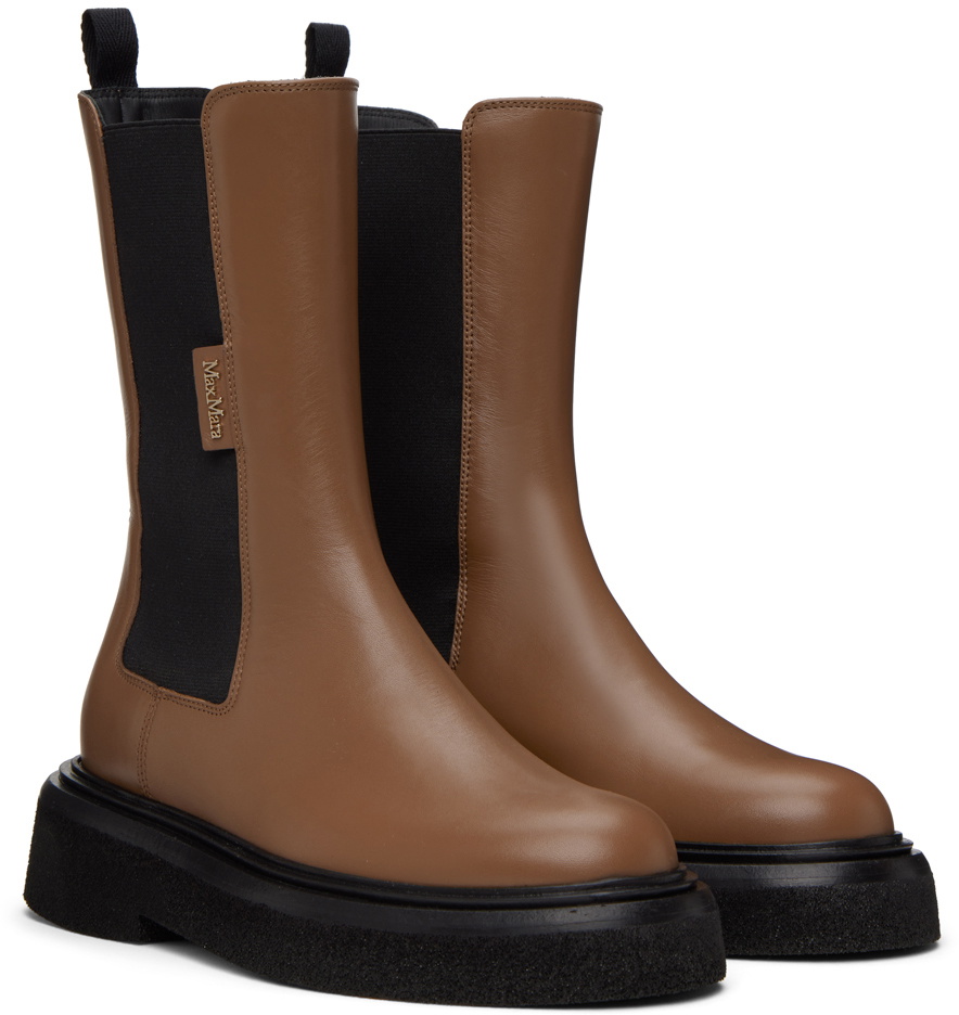 Max Mara Brown English Chelsea Boots