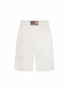 MC2 Saint Barth Man White Cotton Fleece Bermuda Shorts Randle