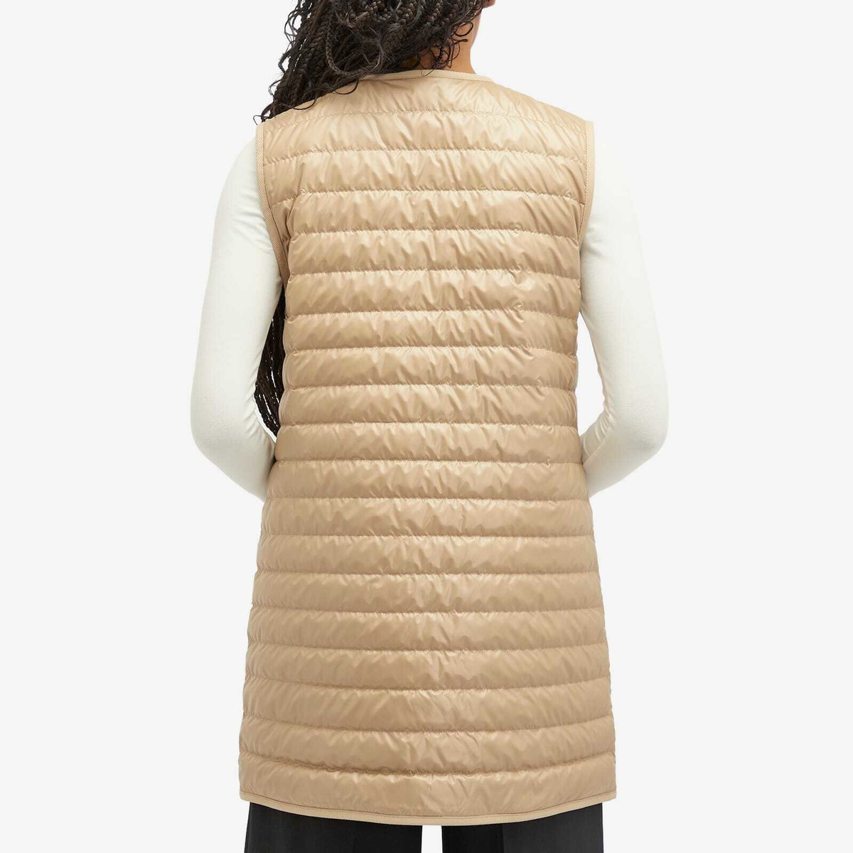Moncler Women's Meudon Long Parka Jacket in Beige Moncler