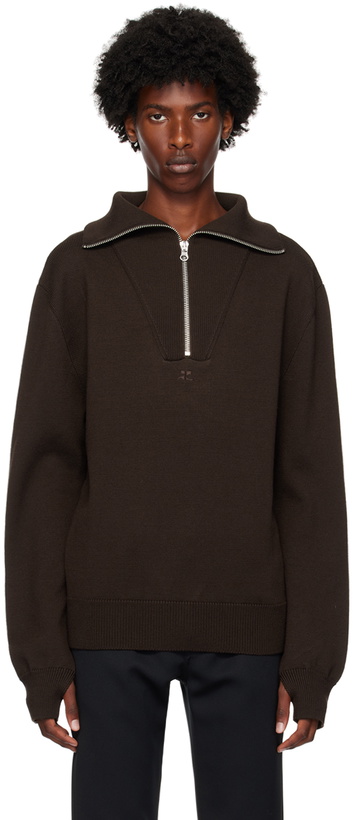 Photo: Courrèges Brown Trucker Wool Sweater