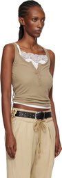 Isabel Marant Taupe Helma Silk Tank Top