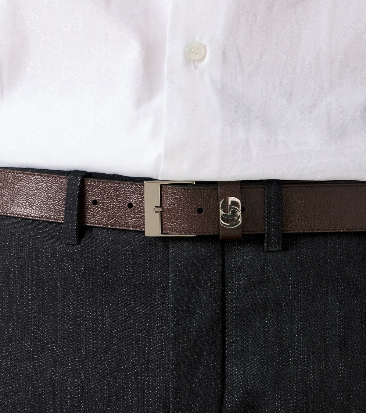 Gucci Double G leather belt
