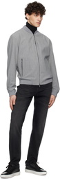 BOSS Gray Slim-Fit Bomber Jacket