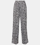 Vetements Printed high-rise cotton wide-leg pants