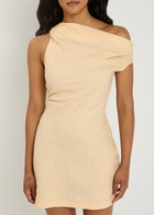 Faithfull The Brand Suis Draped Linen Mini Dress Yellow