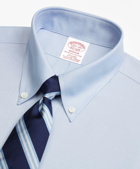 Brooks Brothers Men's Stretch Madison Relaxed-Fit Dress Shirt, Non-Iron Pinpoint Button-Down Collar | Blue