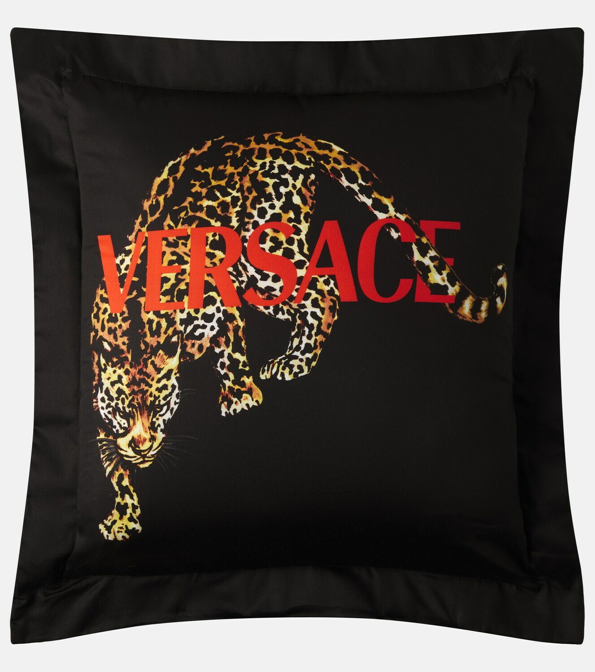 Versace Home Logo printed cotton satin cushion