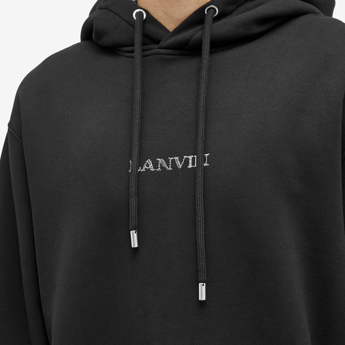 LANVIN | GRAPHIC LOGO HOODIE BLACK フーディ Lanvin Men's Embroidered Logo Hoodie in Black Lanvin