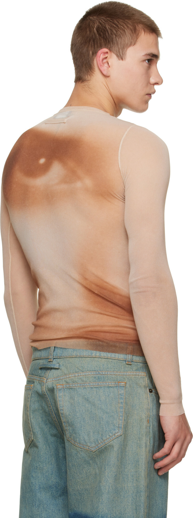 Jean Paul Gaultier Beige 'The Face' T-shirt