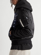 NOMA t.d. - Embroidered Padded Shell Bomber Jacket - Black