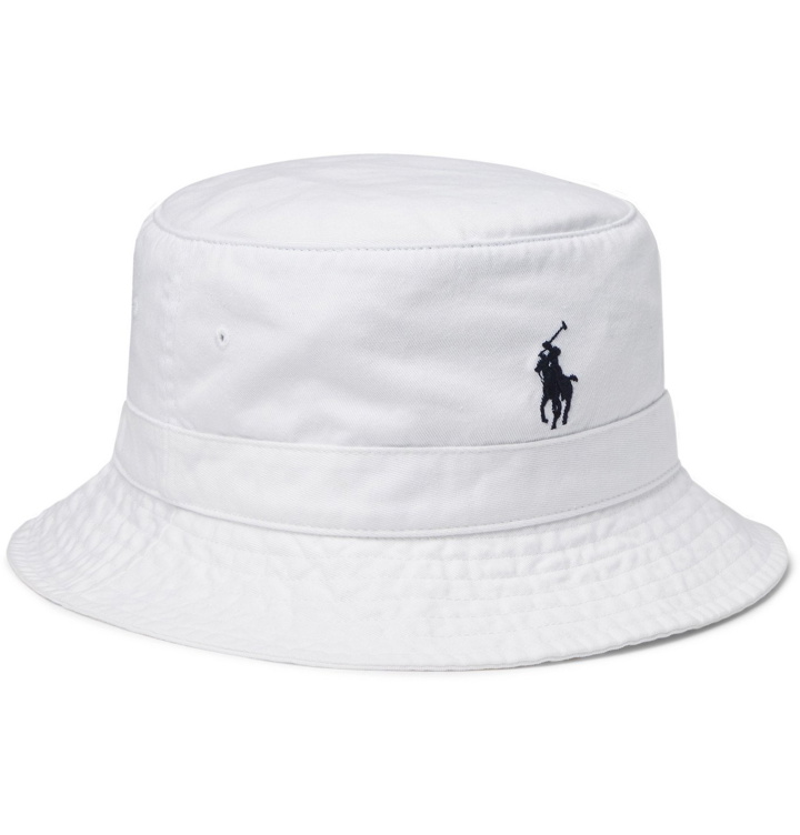 Photo: Polo Ralph Lauren - Loft Logo-Embroidered Cotton-Twill Bucket Hat - White