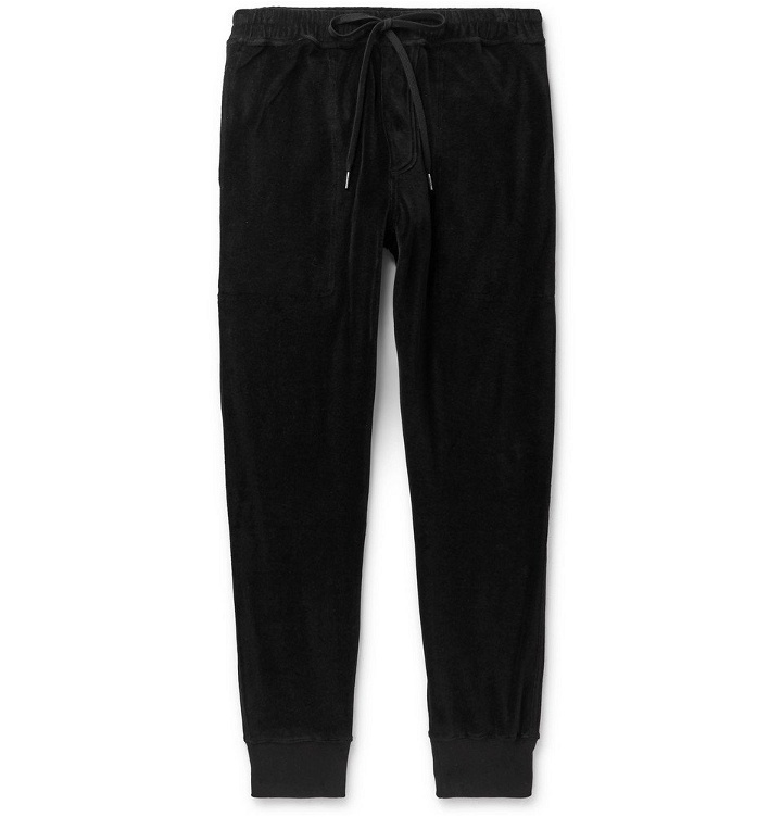 Photo: TOM FORD - Cotton-Blend Velour Sweatpants - Black