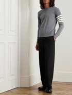 Thom Browne - Striped Merino Wool Sweater - Gray