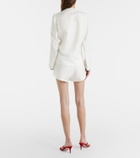 Adriana Degreas Bicolor linen-blend Bermuda shorts