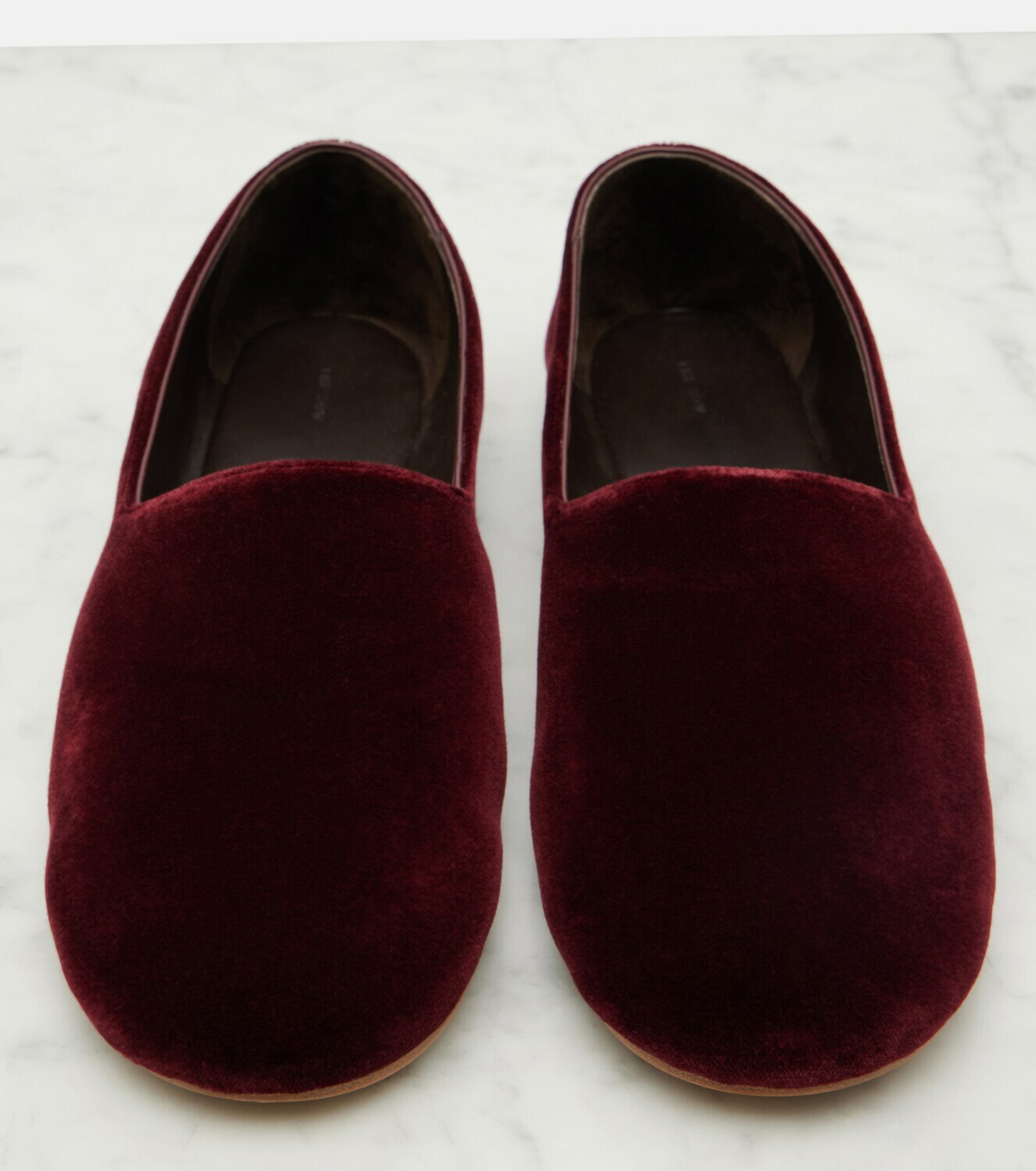 The Row Ponti velvet slip-on shoes
