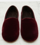 The Row Ponti velvet slip-on shoes