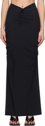 Paris Georgia Black Minimal Ruffle Maxi Skirt
