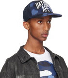 BAPE Navy Color Camo NYC Logo Mesh Cap