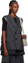 sacai Gray Glen Check Vest