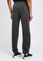 Warren Lotas Serenity Reaper Embroidered Cotton Sweatpants Black