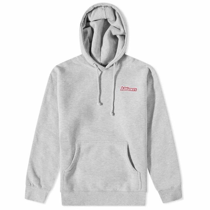Photo: Alltimers Men's Mini Broadway Embroidered Hoody in Heather Grey