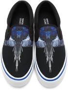 Marcelo Burlon County of Milan Black & Blue Wings Slip-On Sneakers