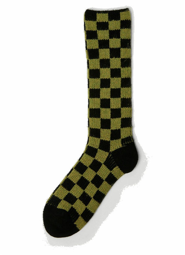 Photo: Marl Checker Socks in Green