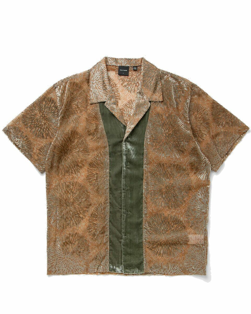 Photo: Daily Paper Pascal Shirt Brown|Green - Mens - Shortsleeves