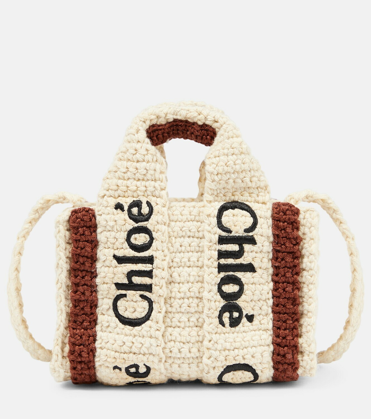 Chloe - Woody Mini crochet tote bag Chloe