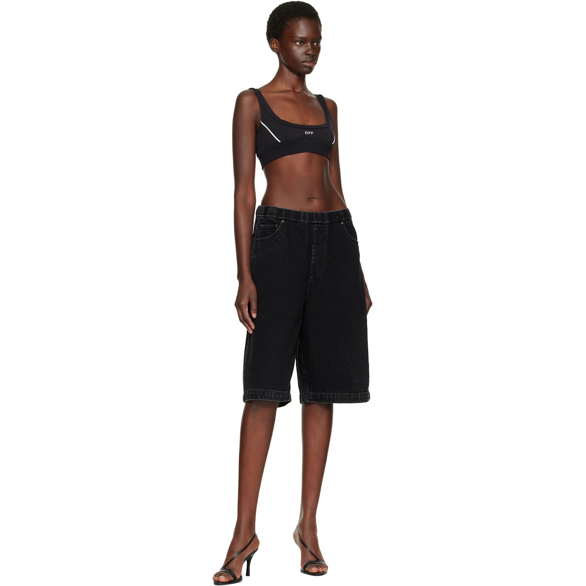 Off-White Black 'Off' Stamp Seamless Sport Bra
