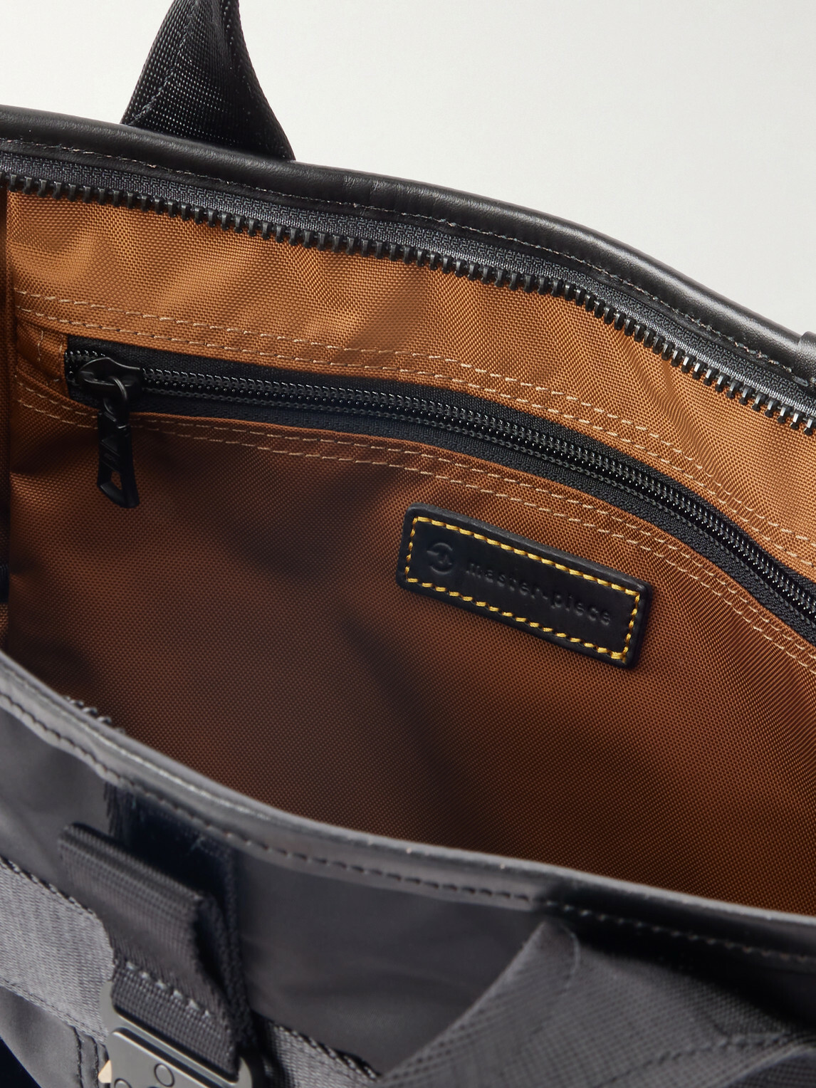 Master-Piece - Helmet Suede and Leather-Trimmed Shell Messenger Bag