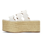 Chloe White Lauren Flatform Sandals
