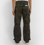 Off-White - Logo-Embellished Camouflage-Print Cotton-Twill Cargo Trousers - Green