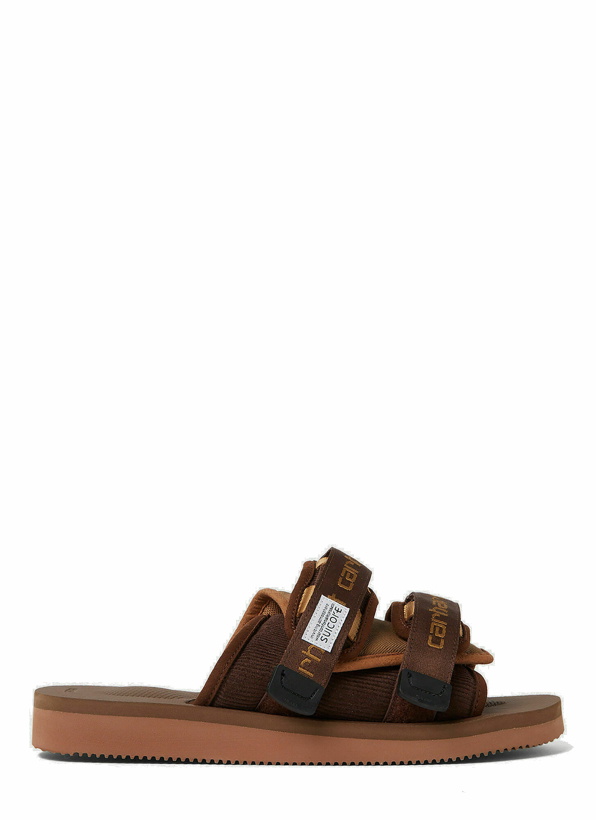 Photo: x Carhartt Moto Vcht Sandals in Brown