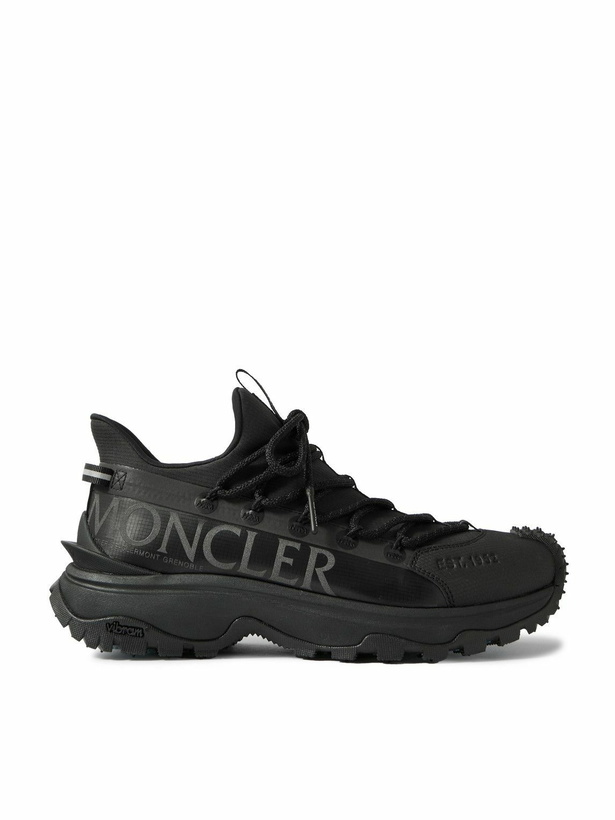 Photo: Moncler - Trailgrip Lite 2 Logo-Print Rubber-Trimmed Ripstop Sneakers - Black
