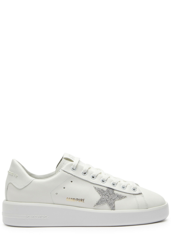 Photo: Golden Goose Pure Star Swarovski-embellished Leather Sneakers White