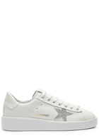 Golden Goose Pure Star Swarovski-embellished Leather Sneakers White