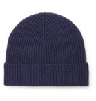Lock & Co Hatters - Ribbed Cashmere Beanie - Blue
