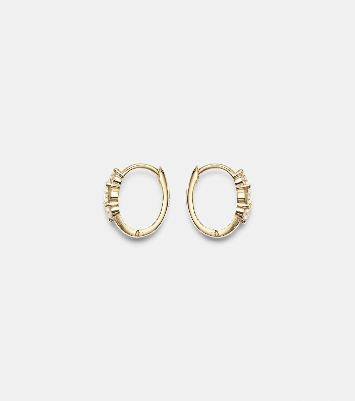 Ileana Makri Rivulet Small 14kt gold hoop earrings with diamonds